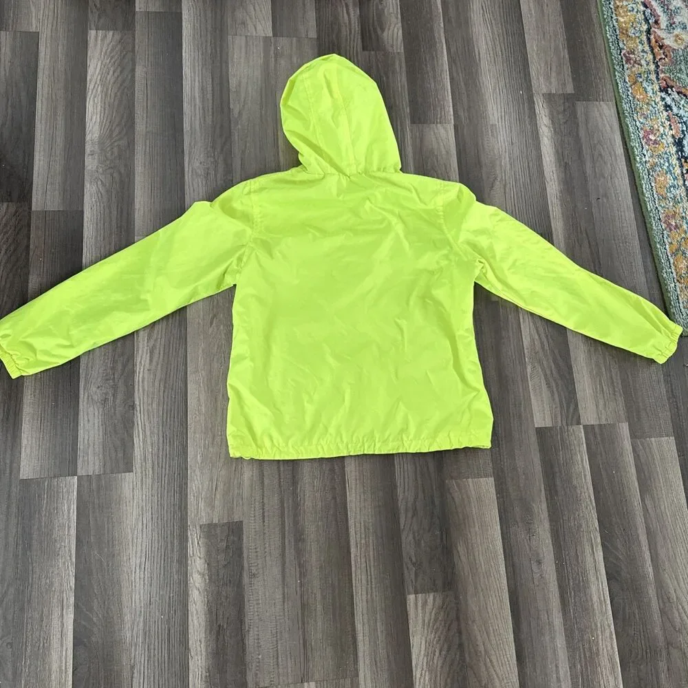 US Polo Assn Neon Yellow Zip Up Windbreaker Jacket‎ Sz Large
